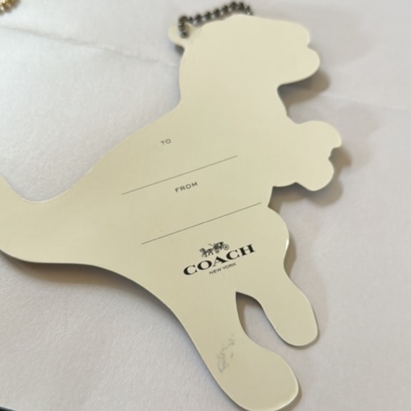 LIQUIDATION SALE Coach Dinosaur Green Gift Tag Ornament Hanging Charm New - Picture 3 of 3